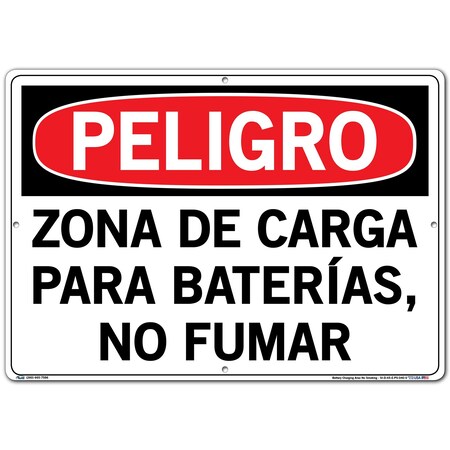 Vestil Polystyrene Sign, 14-1/2" Height, 20-1/2" Width, Polystyrene, Rectangle, Spanish SI-D-45-E-PS-040-S